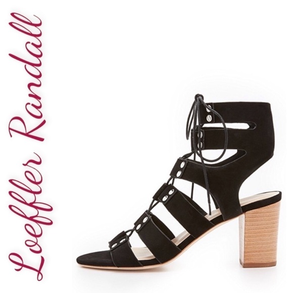 LOEFFLER RANDALL Hana Black Suede Leather Lace Up Gladiator Sandals, Size 7 - Picture 4 of 11